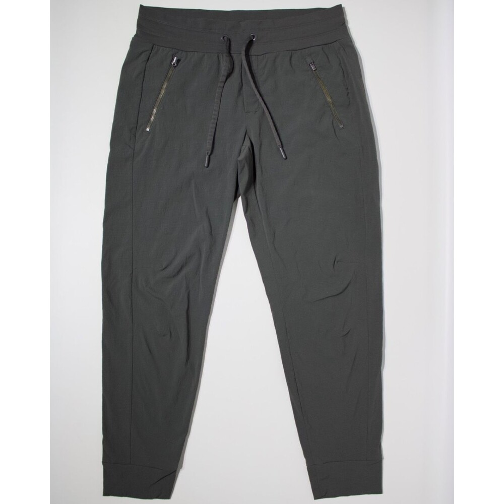 Athleta Sage Gray Green 27" Crop Joggers Pants Zip Pockets Women's Size 6 (A9)